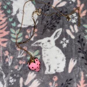 Betsey Johnson Pink Strawberry Necklace